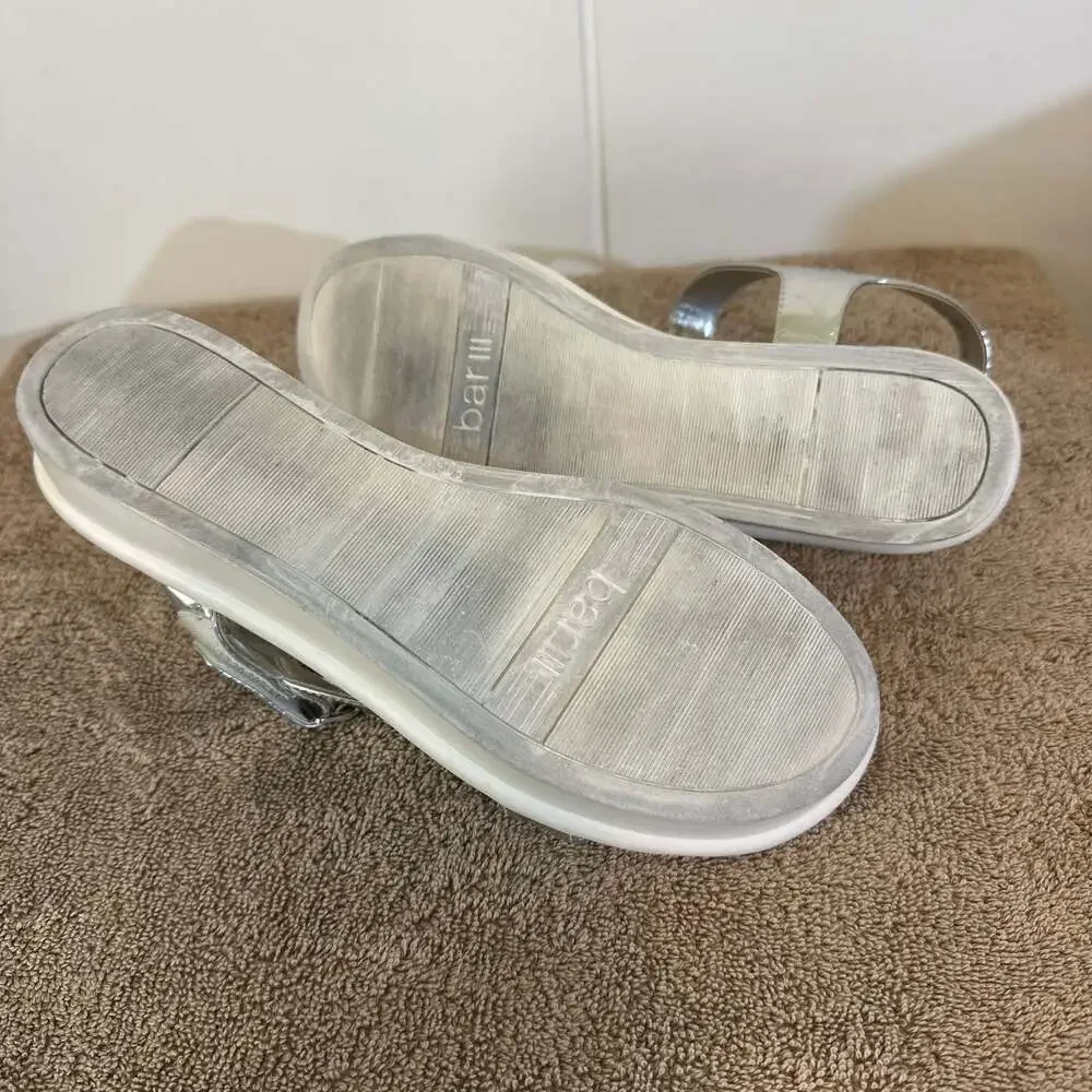 Bar III Addison Metallic Leather Platform Sandals